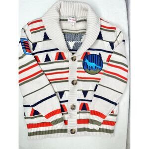 Cat & Jack Fox Shawl Collar Cardigan Sweater Knit Kids Boys Small 6 7